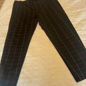 Plus Size Straight Plaid Pants